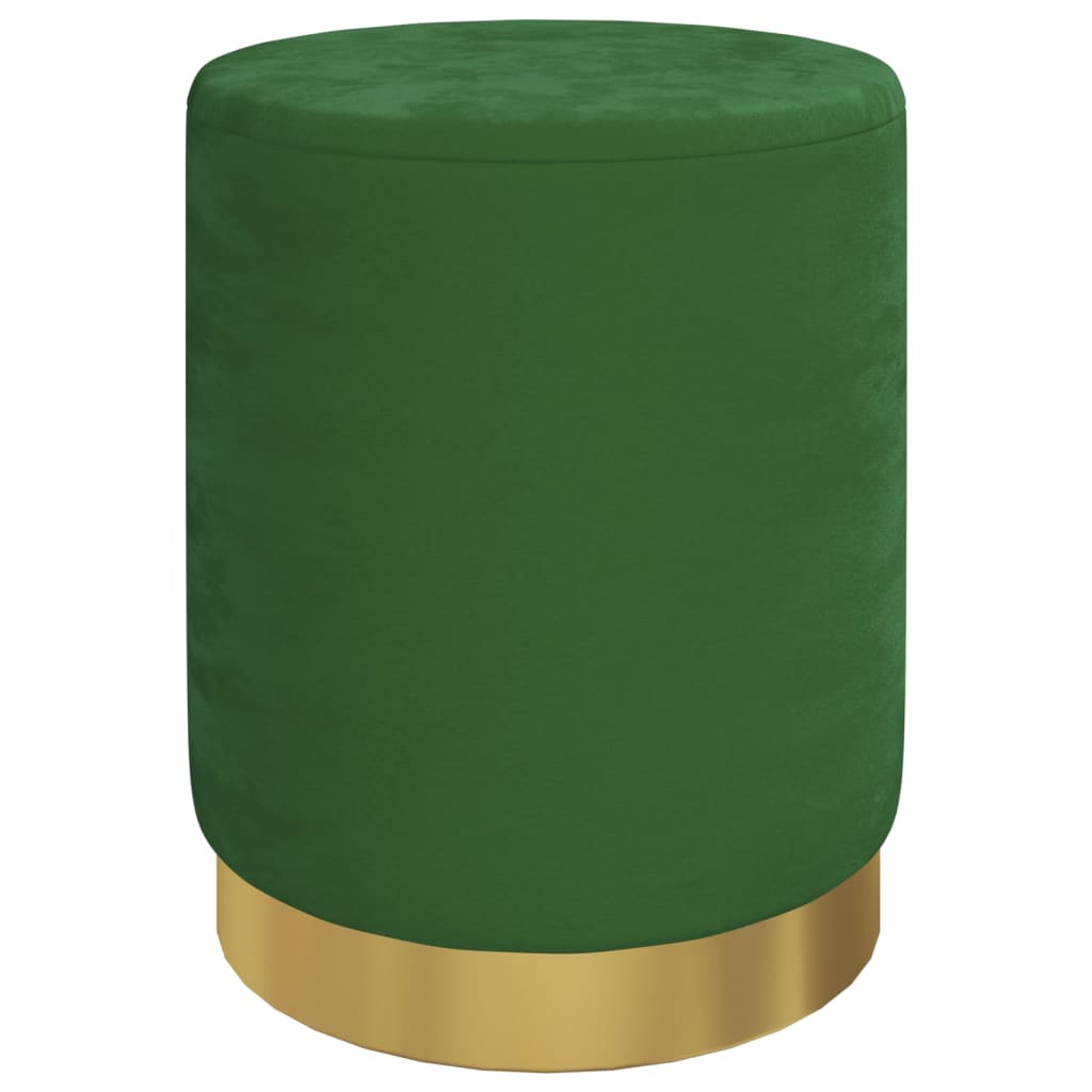 Sgabello Rotondo con Contenitore Verde in Velluto 31 x 37 cm - homemem39