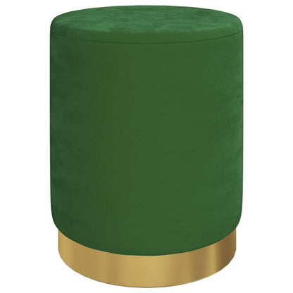 Sgabello Rotondo con Contenitore Verde in Velluto 31 x 37 cm - homemem39