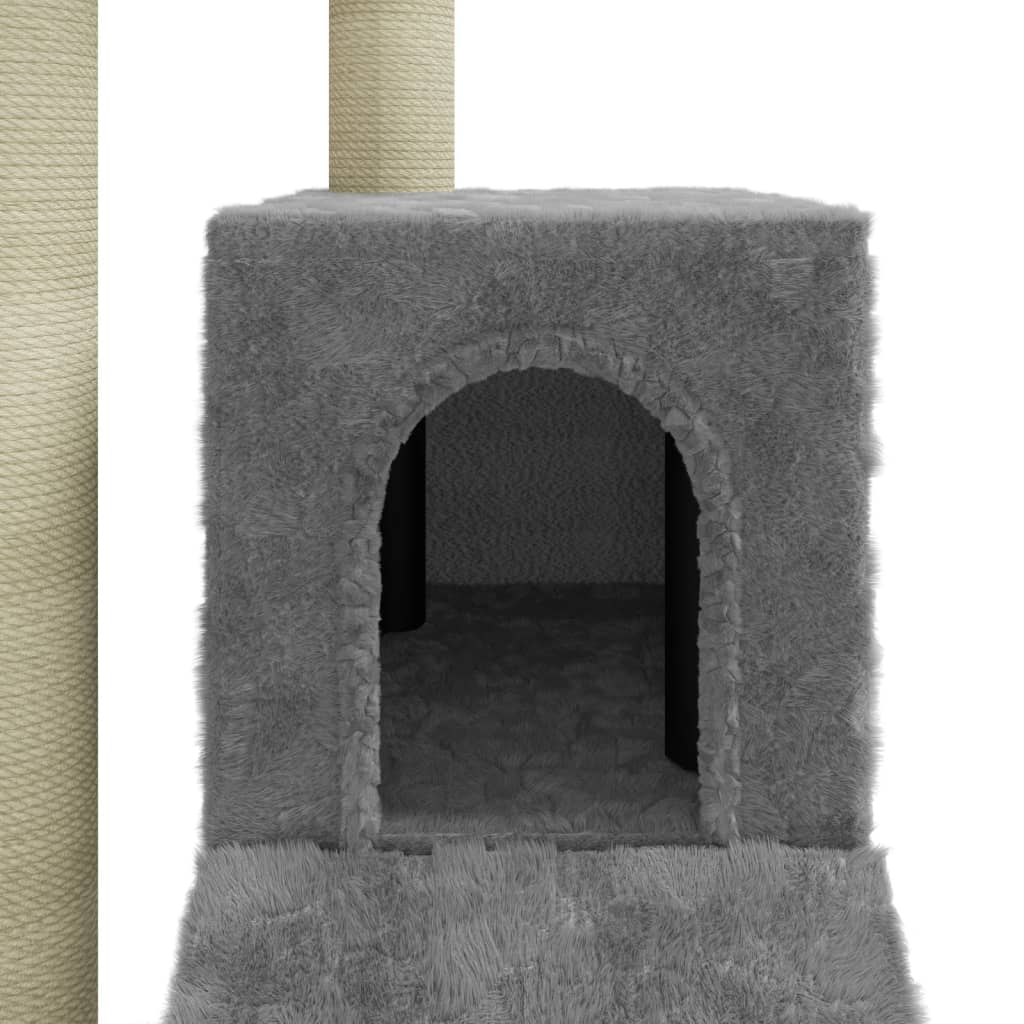 Albero per Gatti con Tiragraffi in Sisal Grigio Chiaro 92 cm - homemem39