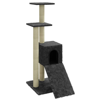 Albero per Gatti con Tiragraffi in Sisal Grigio Scuro 92 cm | homemem39