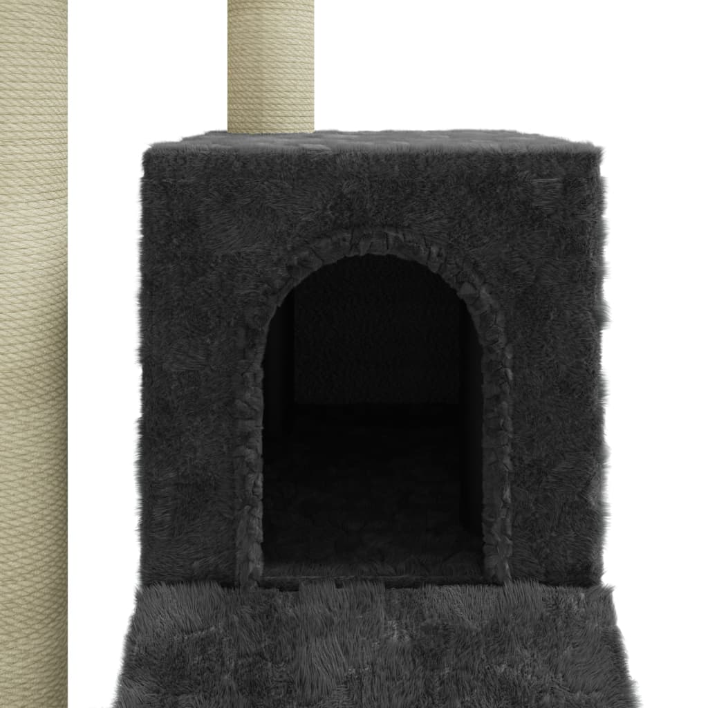 Albero per Gatti con Tiragraffi in Sisal Grigio Scuro 92 cm | homemem39