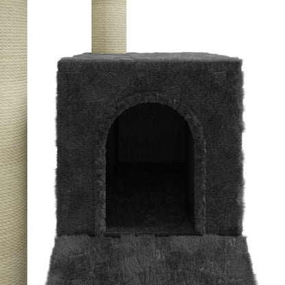 Albero per Gatti con Tiragraffi in Sisal Grigio Scuro 92 cm | homemem39