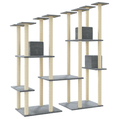 Albero per Gatti con Tiragraffi in Sisal Grigio Chiaro 174 cm | homemem39