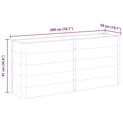 Fioriera Rialzata da Giardino 200x50x91 cm in WPC Grigio | homemem39