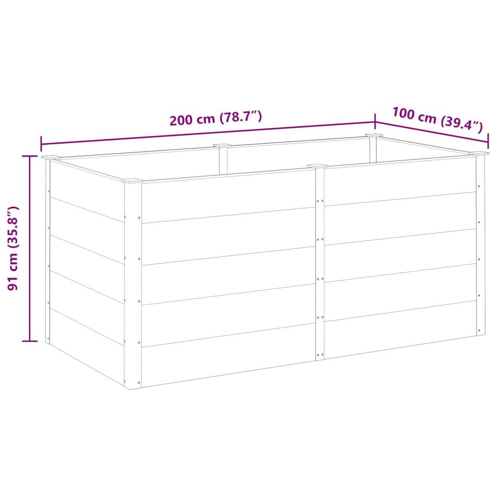 Fioriera Rialzata da Giardino 200x100x91 cm in WPC Grigio - homemem39