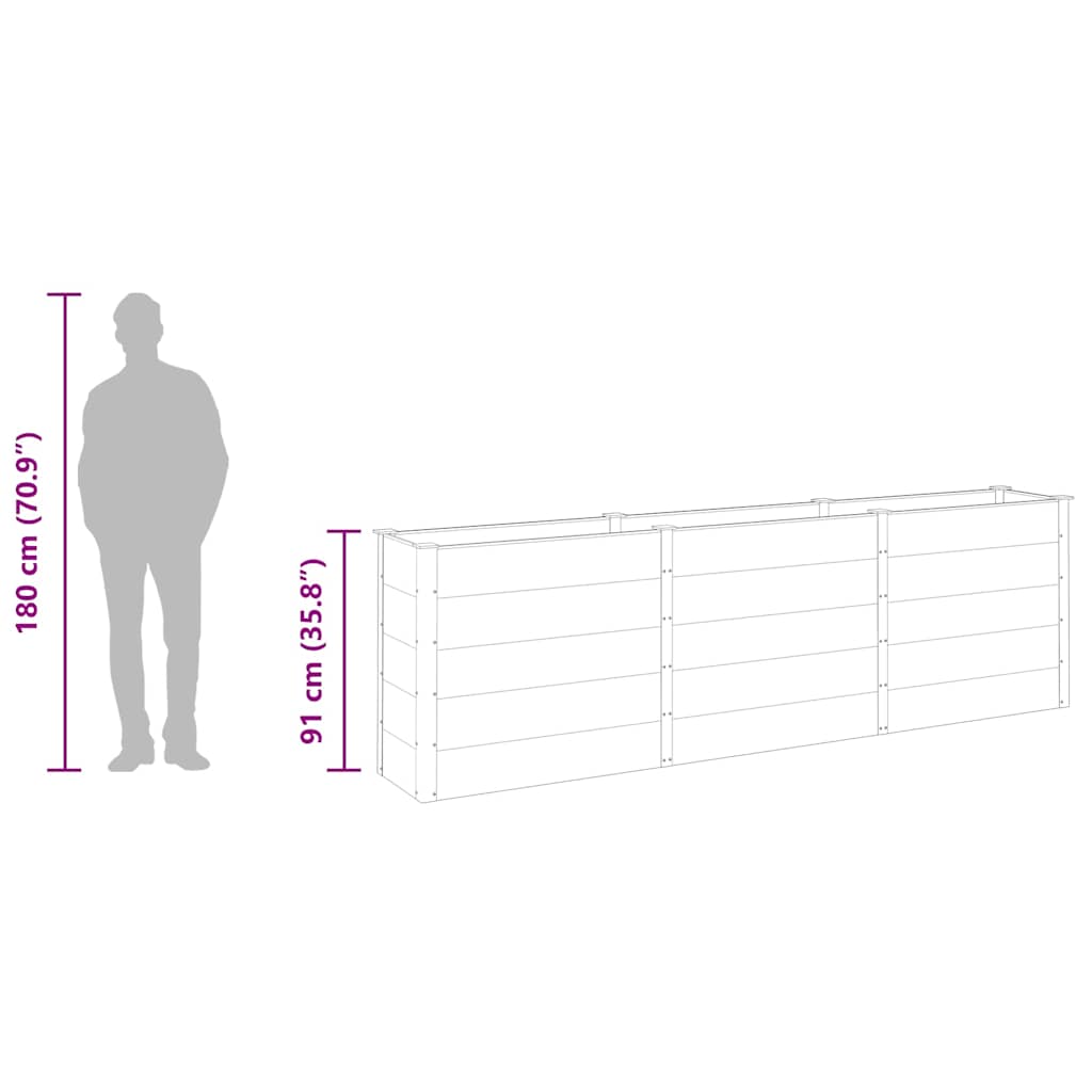 Fioriera Rialzata da Giardino Grigia 300x50x91 cm in WPC