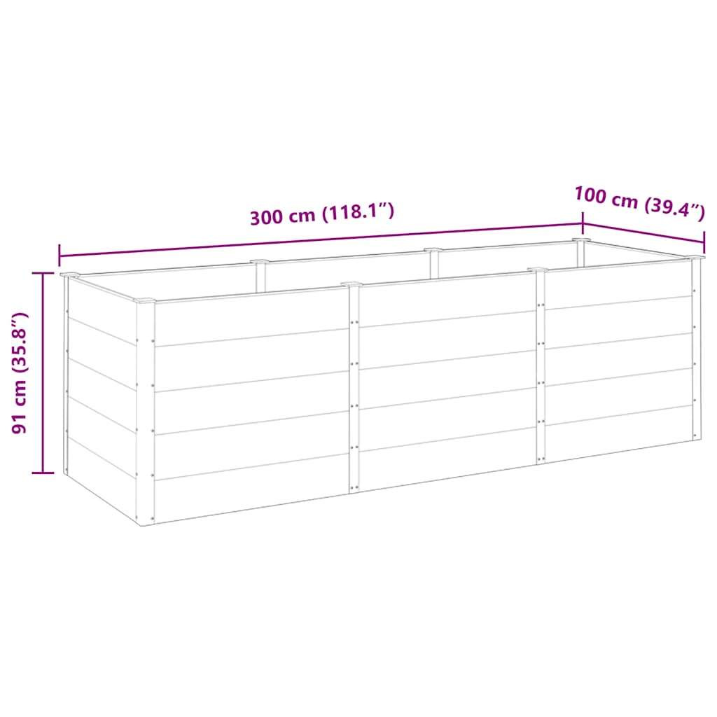 Fioriera Rialzata da Giardino 300x100x91 cm in WPC Grigio - homemem39