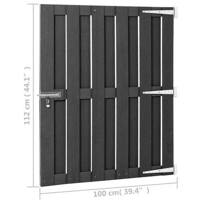 Cancello da Giardino in WPC 100x112 cm Grigio | homemem39