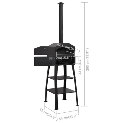 Forno per Pizza da Esterno a Carbone con 2 Pietre Refrattarie - homemem39