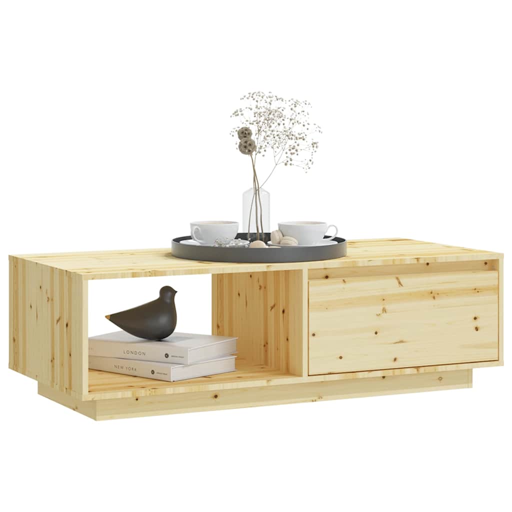Tavolino da Salotto 110x50x33,5 cm in Legno Massello di Abete