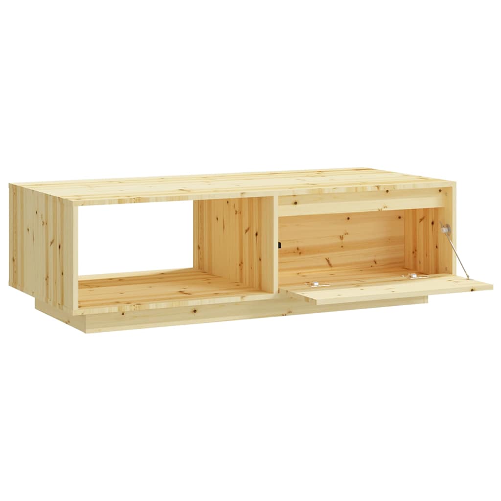 Tavolino da Salotto 110x50x33,5 cm in Legno Massello di Abete