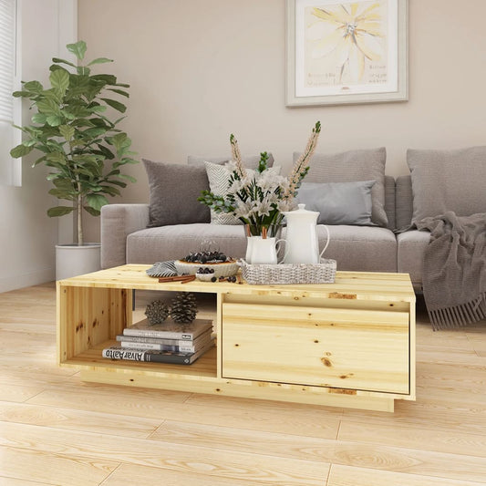 Tavolino da Salotto 110x50x33,5 cm in Legno Massello di Abete | homemem39