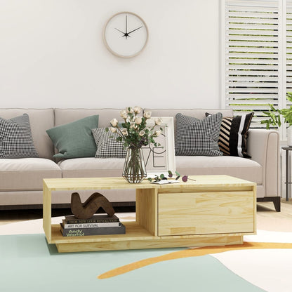 Tavolino da Salotto 110x50x33,5 cm in Legno Massello di Pino | homemem39