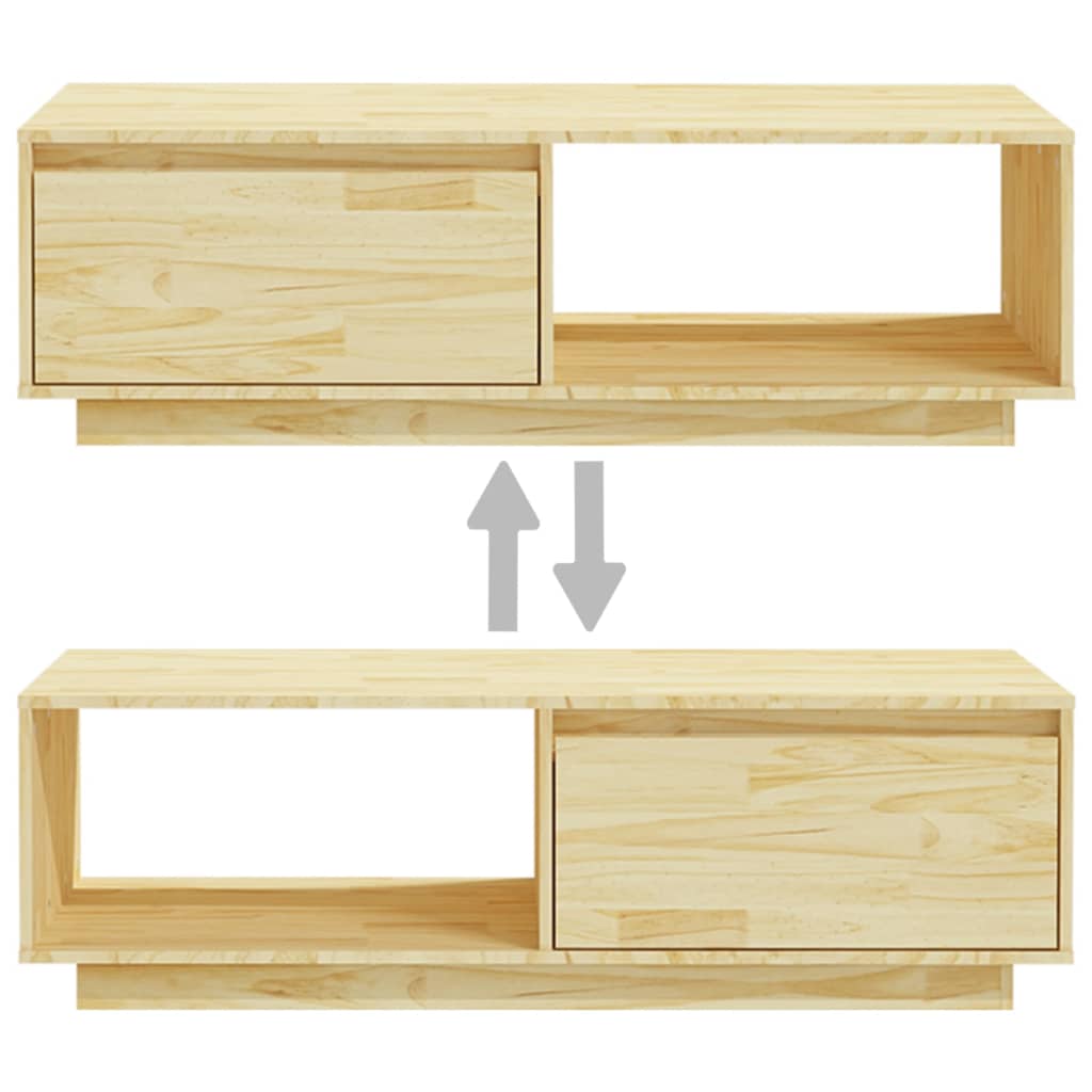 Tavolino da Salotto 110x50x33,5 cm in Legno Massello di Pino | homemem39