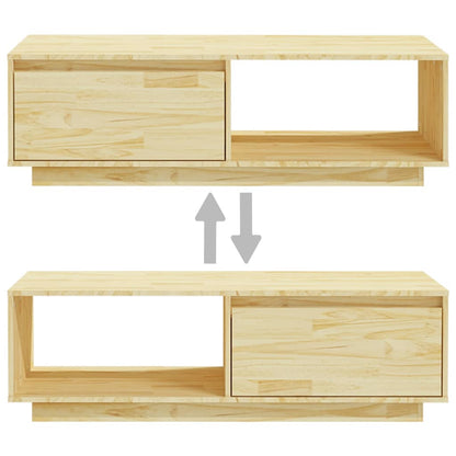 Tavolino da Salotto 110x50x33,5 cm in Legno Massello di Pino | homemem39