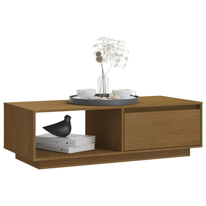 Tavolino Marrone ambra 110x50x33,5 cm in Legno Massello di Pino