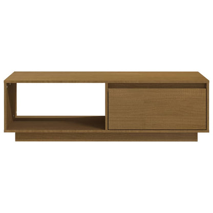 Tavolino Marrone ambra 110x50x33,5 cm in Legno Massello di Pino | homemem39