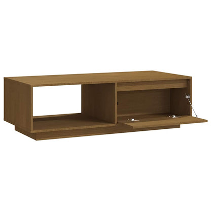 Tavolino Marrone ambra 110x50x33,5 cm in Legno Massello di Pino