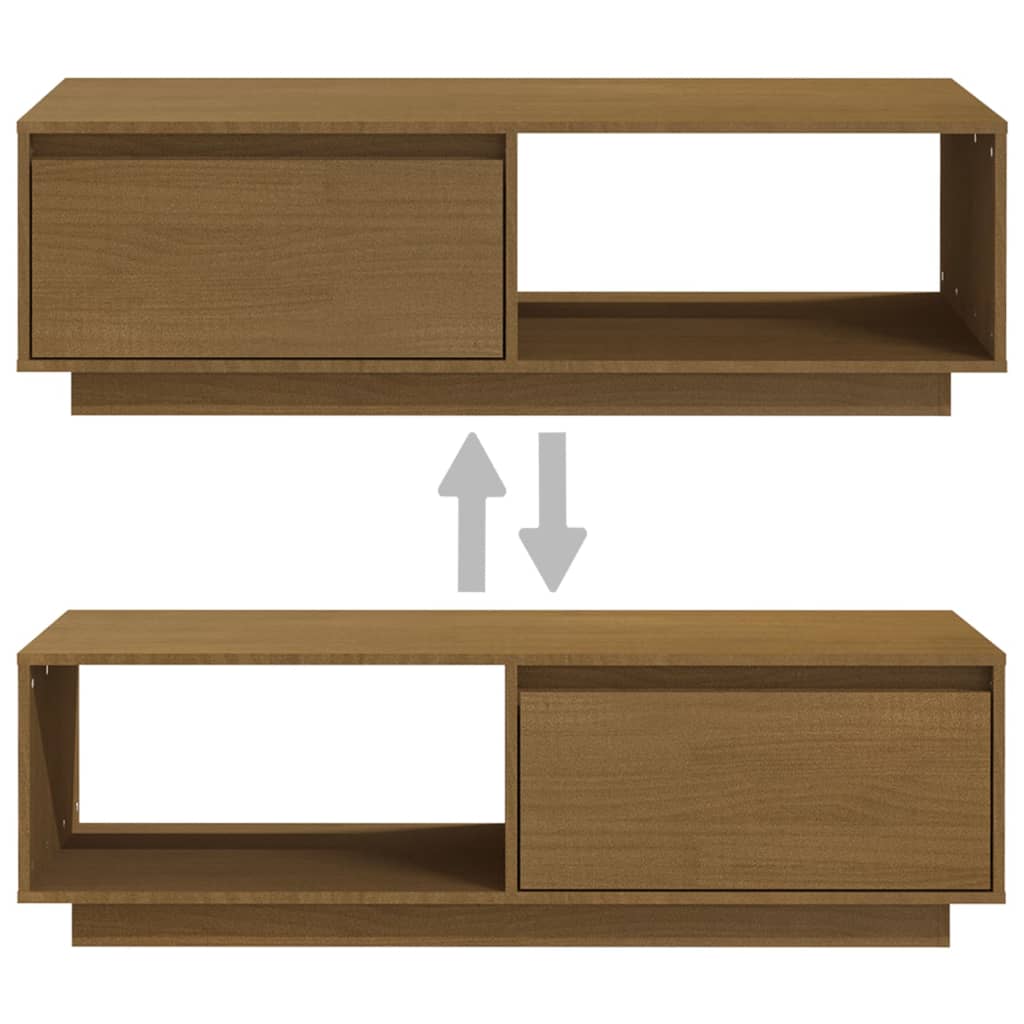 Tavolino Marrone ambra 110x50x33,5 cm in Legno Massello di Pino | homemem39