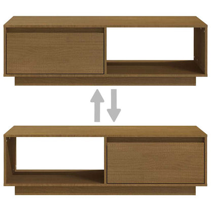 Tavolino Marrone ambra 110x50x33,5 cm in Legno Massello di Pino