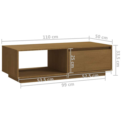 Tavolino Marrone ambra 110x50x33,5 cm in Legno Massello di Pino