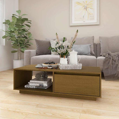 Tavolino Marrone ambra 110x50x33,5 cm in Legno Massello di Pino