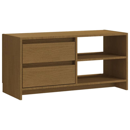 Mobile Porta TV Marrone Ambra 80x31x39 cm in Legno di Pino - homemem39