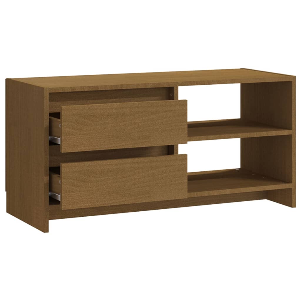 Mobile Porta TV Marrone Ambra 80x31x39 cm in Legno di Pino - homemem39