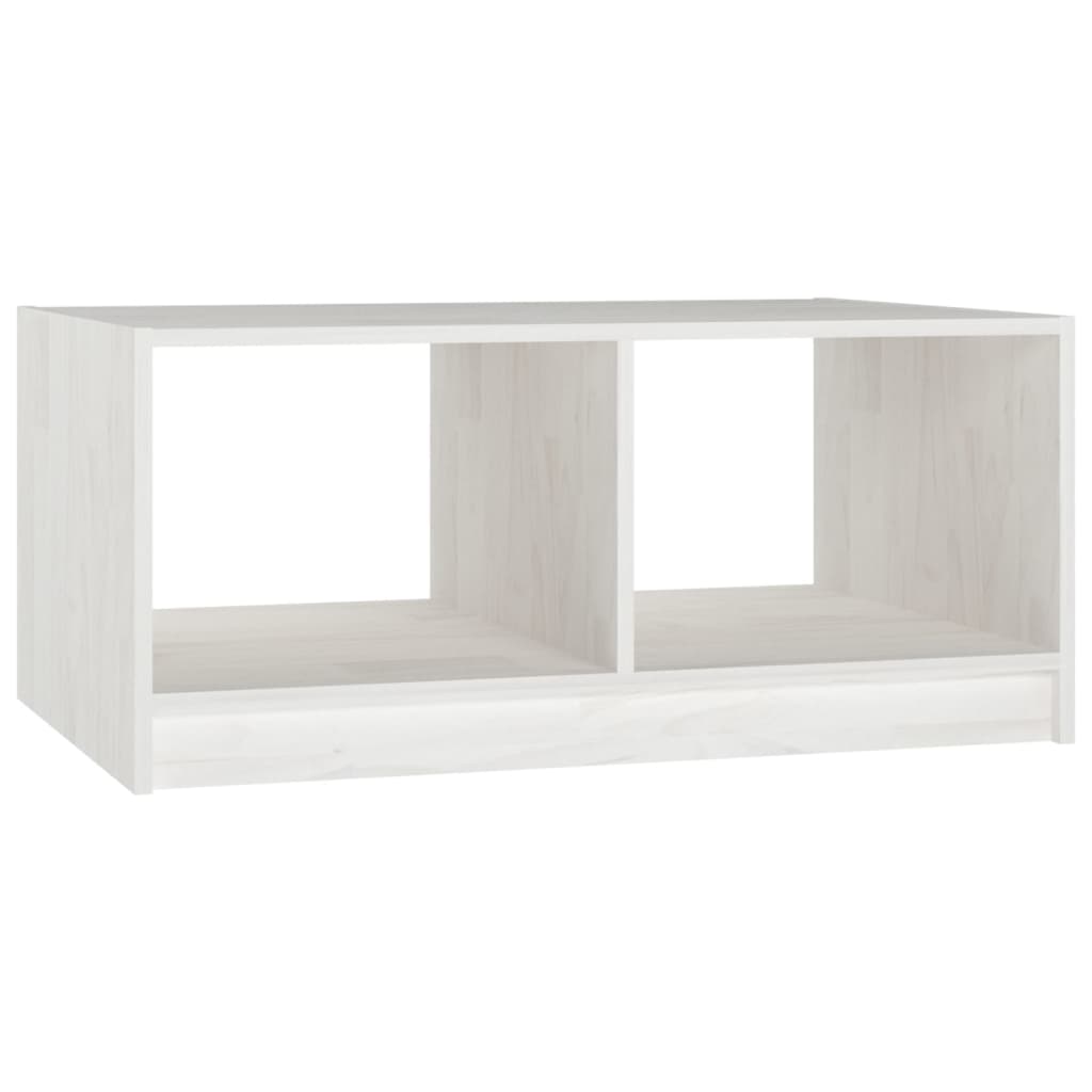 Tavolino da Salotto Bianco 75x50x33,5 cm Legno Massello di Pino | homemem39