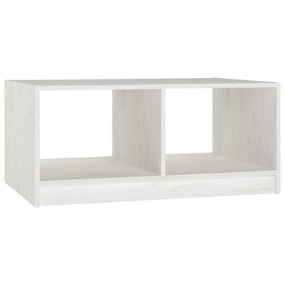 Tavolino da Salotto Bianco 75x50x33,5 cm Legno Massello di Pino | homemem39