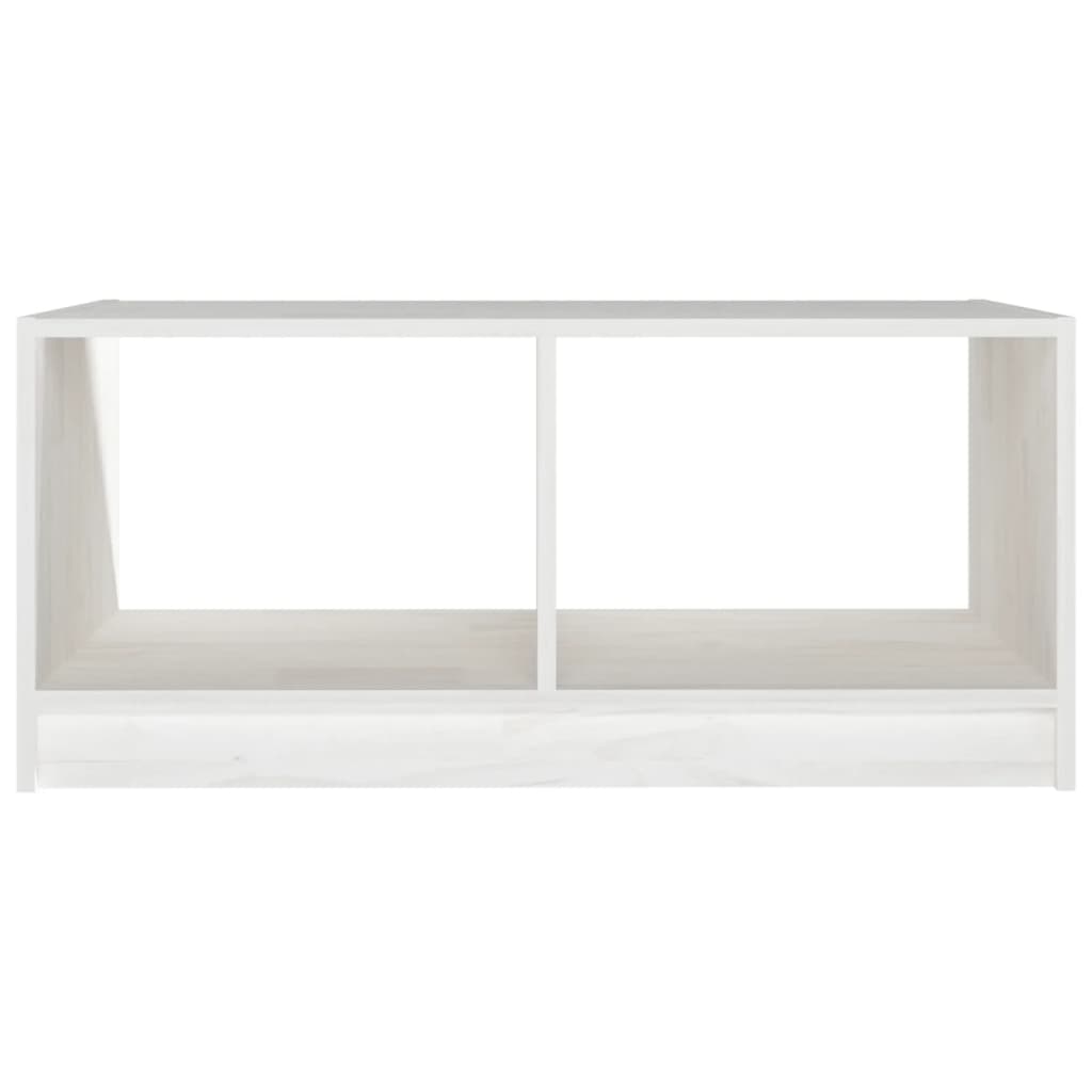 Tavolino da Salotto Bianco 75x50x33,5 cm Legno Massello di Pino | homemem39