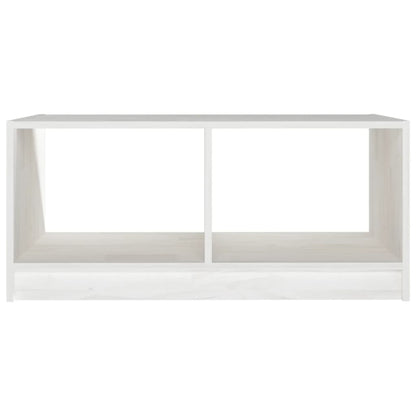Tavolino da Salotto Bianco 75x50x33,5 cm Legno Massello di Pino | homemem39