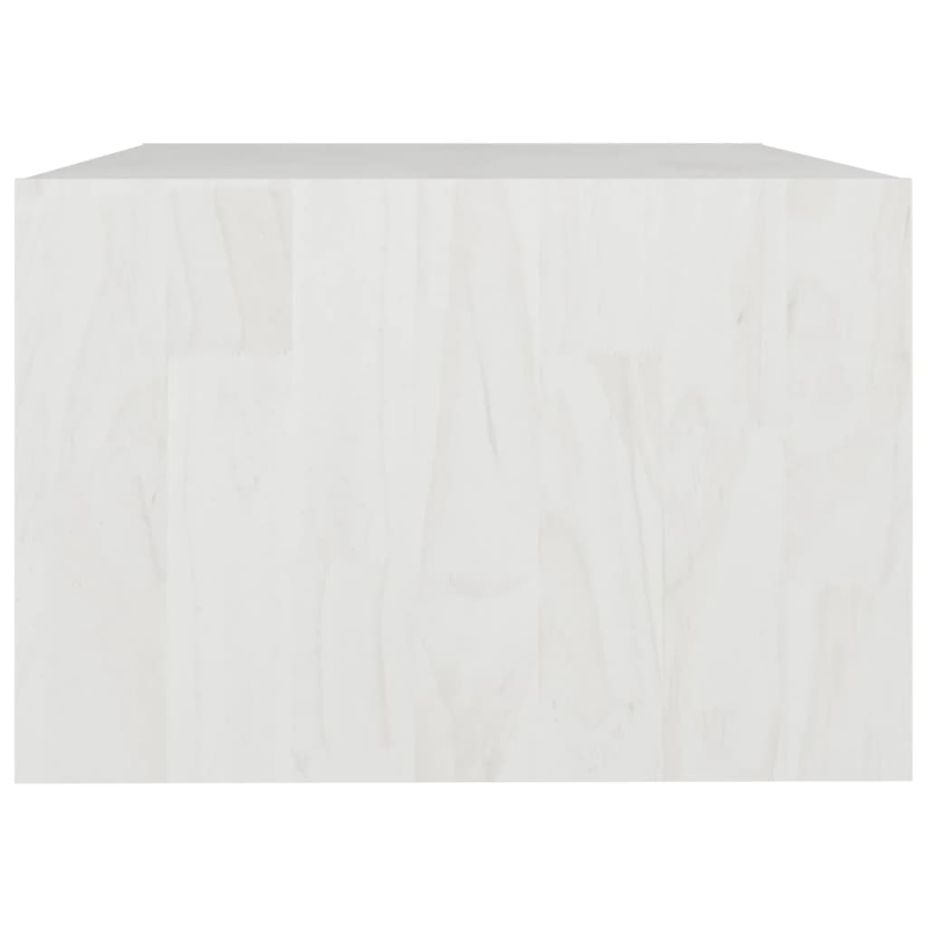 Tavolino da Salotto Bianco 75x50x33,5 cm Legno Massello di Pino | homemem39