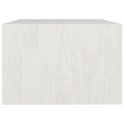 Tavolino da Salotto Bianco 75x50x33,5 cm Legno Massello di Pino | homemem39