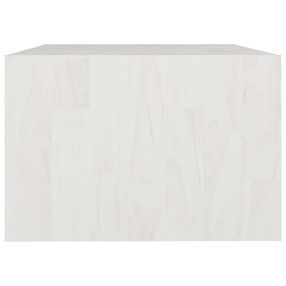 Tavolino da Salotto Bianco 75x50x33,5 cm Legno Massello di Pino