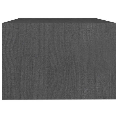 Tavolino da Salotto Grigio 75x50x33,5 cm Legno Massello di Pino