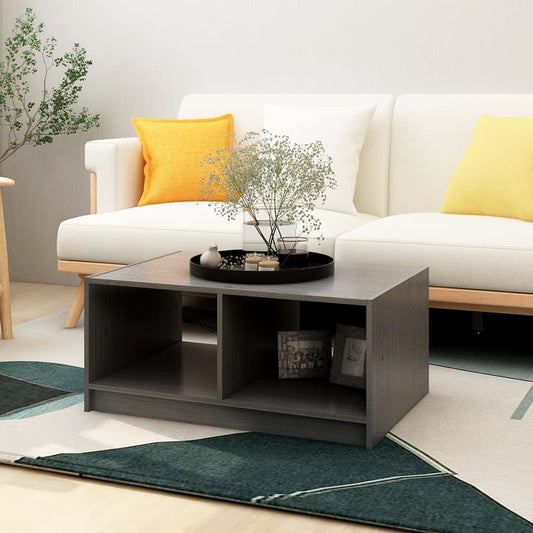 Tavolino da Salotto Grigio 75x50x33,5 cm Legno Massello di Pino | homemem39