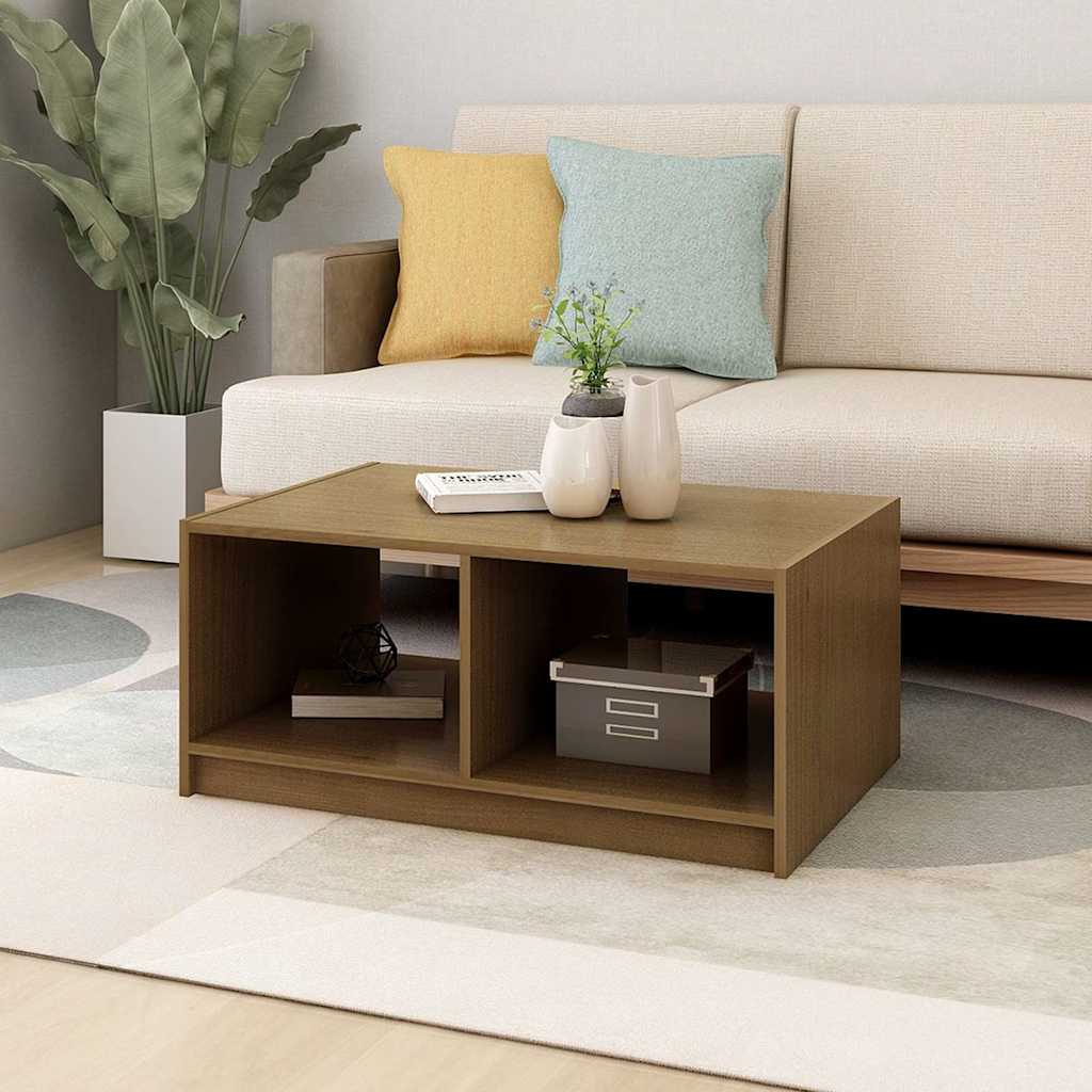 Tavolino da Salotto ambra 75x50x33,5 cm Legno Massello di Pino | homemem39
