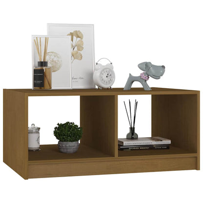 Tavolino da Salotto ambra 75x50x33,5 cm Legno Massello di Pino