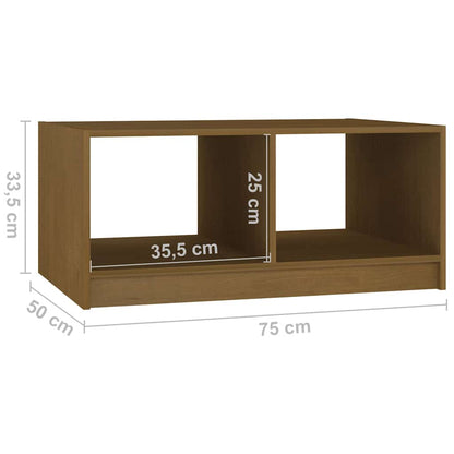 Tavolino da Salotto ambra 75x50x33,5 cm Legno Massello di Pino