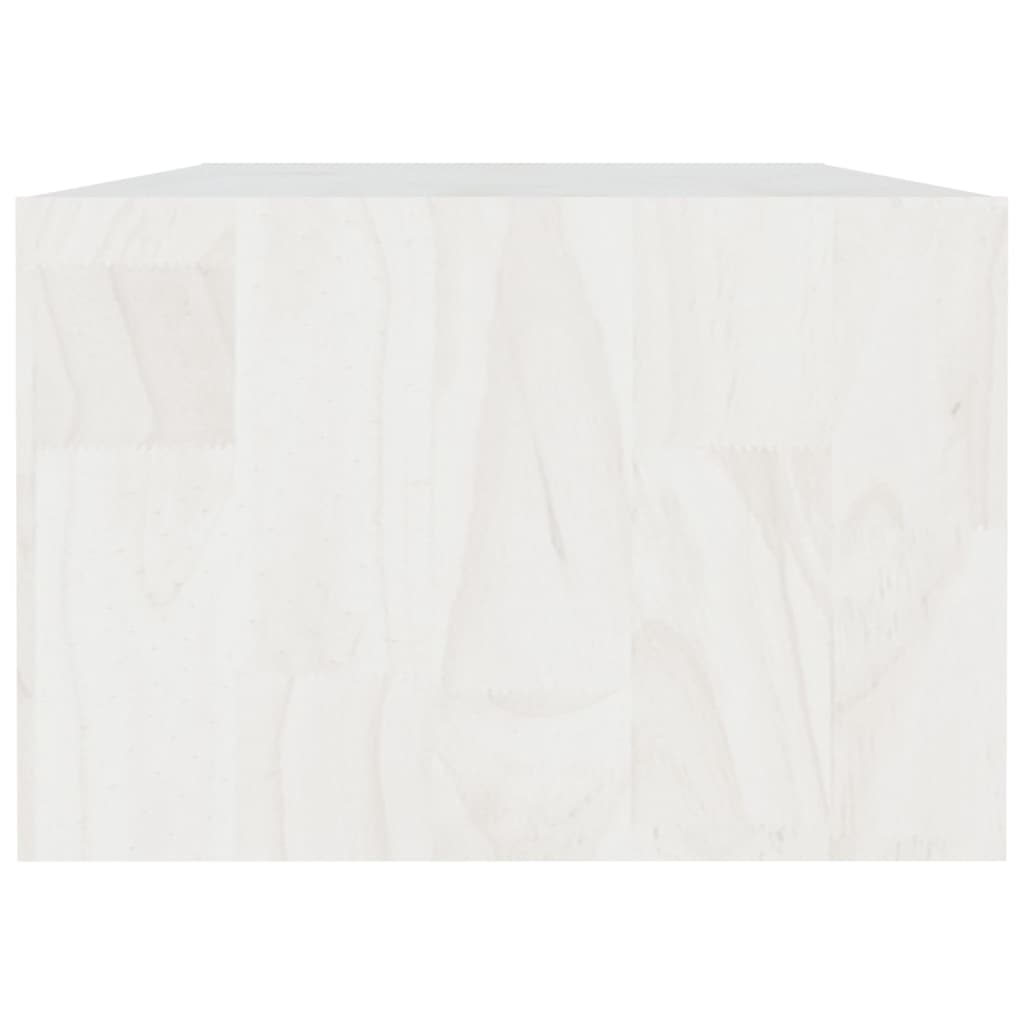 Tavolino da Salotto Bianco 110x50x34 cm Legno Massello di Pino | homemem39
