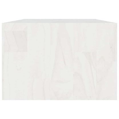 Tavolino da Salotto Bianco 110x50x34 cm Legno Massello di Pino