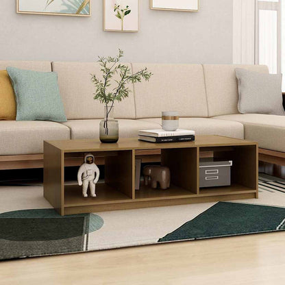 Tavolino da Salotto ambra 110x50x34 cm Legno Massello di Pino
