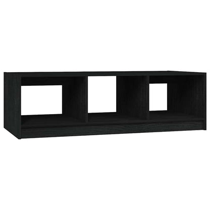 Tavolino da Salotto Nero 110x50x34 cm Legno Massello di Pino | homemem39