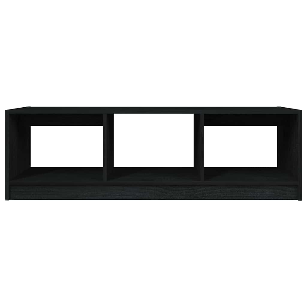 Tavolino da Salotto Nero 110x50x34 cm Legno Massello di Pino | homemem39