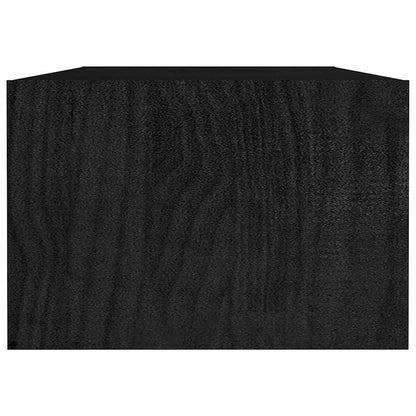 Tavolino da Salotto Nero 110x50x34 cm Legno Massello di Pino | homemem39
