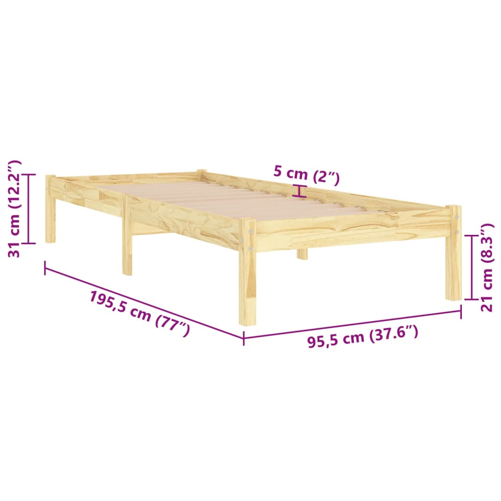 Giroletto in Legno Massello 90x190 cm Single | homemem39