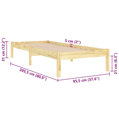 Giroletto in Legno Massello di Pino 90x200 cm | homemem39