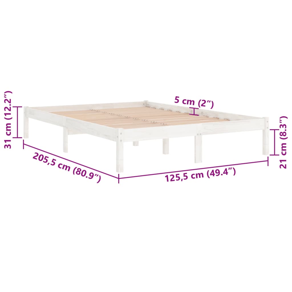 Giroletto Bianco in Legno Massello di Pino 120x200 cm | homemem39