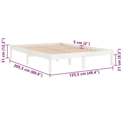 Giroletto Bianco in Legno Massello di Pino 120x200 cm | homemem39